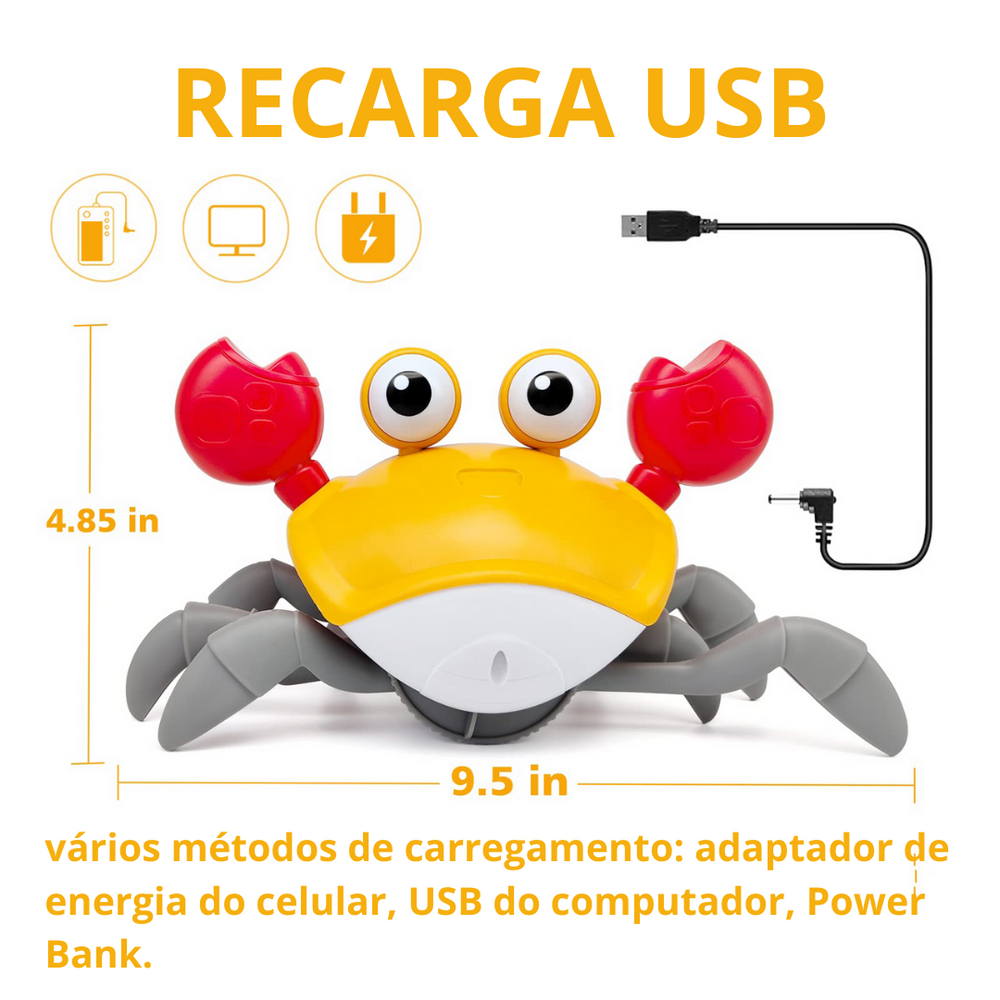 Caranguejo Fujão | Brinquedo de Engatinhar com Corda para Bebês