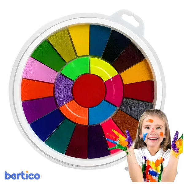 Kit de Pintura a Dedo para crianças com 6 cores laváveis. Produto seguro, fácil de usar e ideal para estimular a imaginação dos pequenos