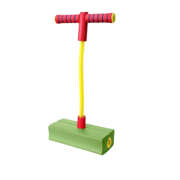 Pula-pula de mão HandJump Pro em posição inicial. Design seguro e divertido para desenvolver coordenação infantil