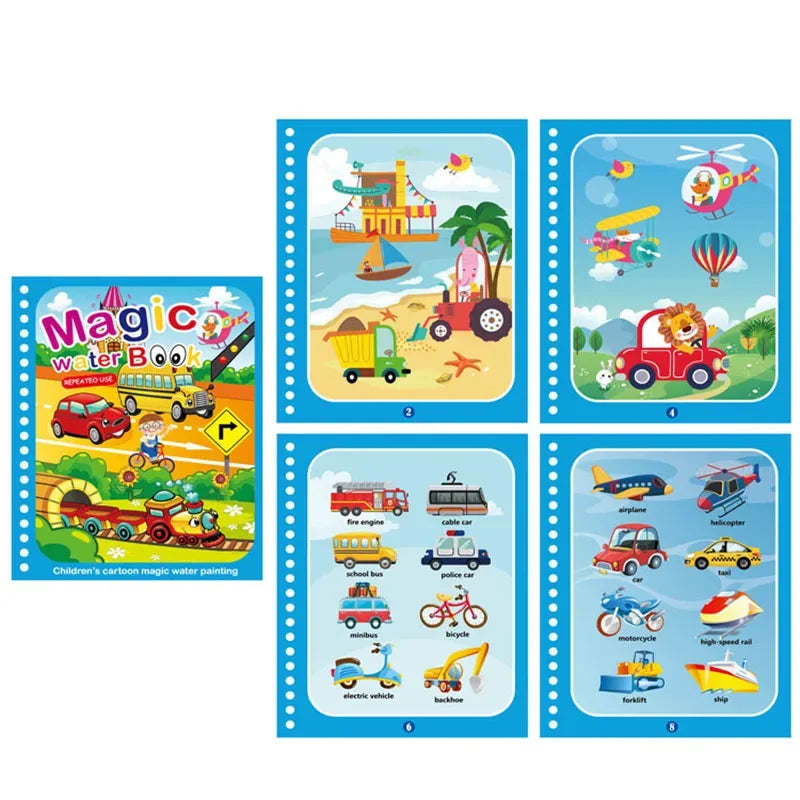 Livro Mágico Reutilizável | Pintura com Água Infantil