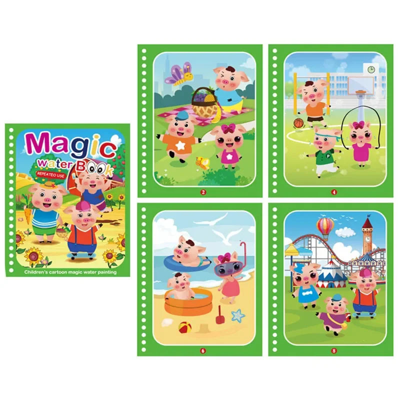 Livro Mágico Reutilizável | Pintura com Água Infantil
