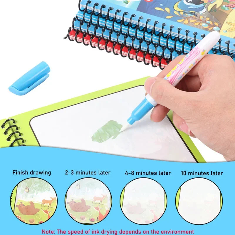 Livro Mágico Reutilizável | Pintura com Água Infantil