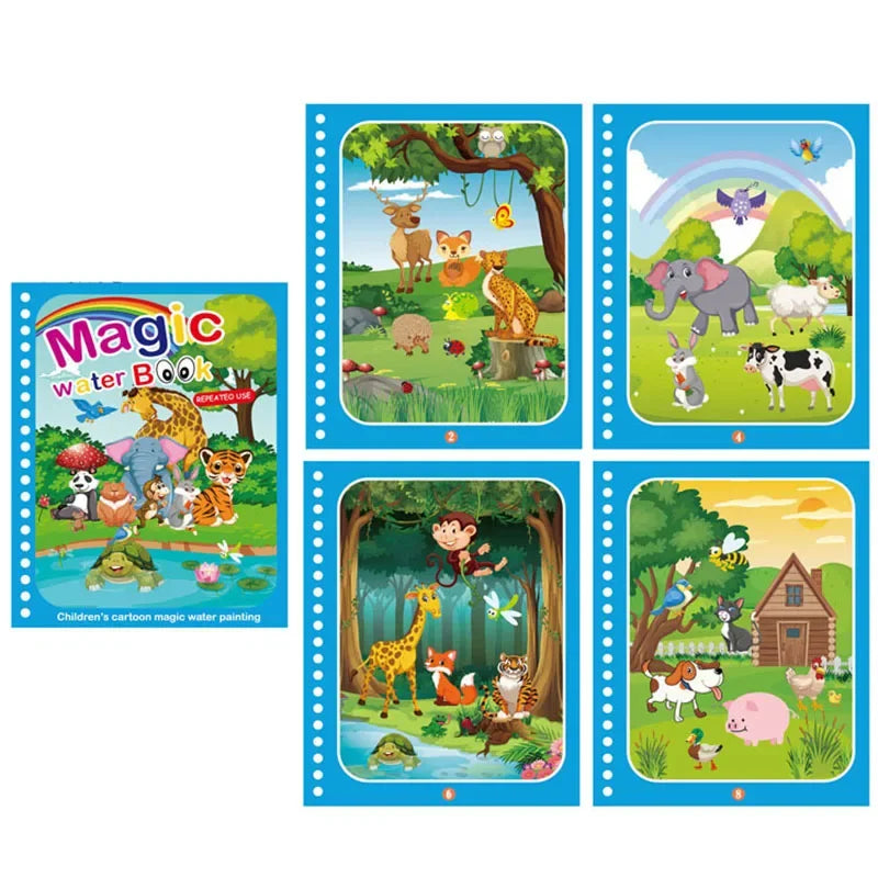 Livro Mágico Reutilizável | Pintura com Água Infantil