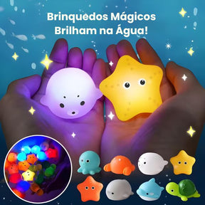 LumiSplash | Kit 4 Brinquedos de Banho com Luz LED Mágica