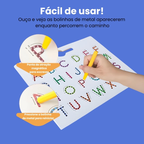Quadro Mágico Alfabeto & Números – Ensina, Diverte e Desenvolve Coordenação Motora