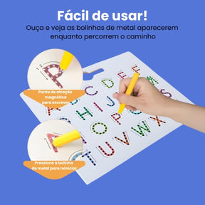 Quadro Mágico Alfabeto & Números – Ensina, Diverte e Desenvolve Coordenação Motora