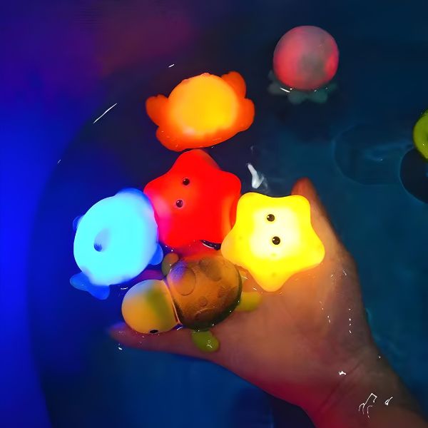 LumiSplash | Kit 4 Brinquedos de Banho com Luz LED Mágica