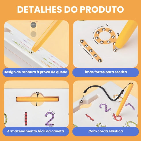 Quadro Mágico Alfabeto & Números – Ensina, Diverte e Desenvolve Coordenação Motora