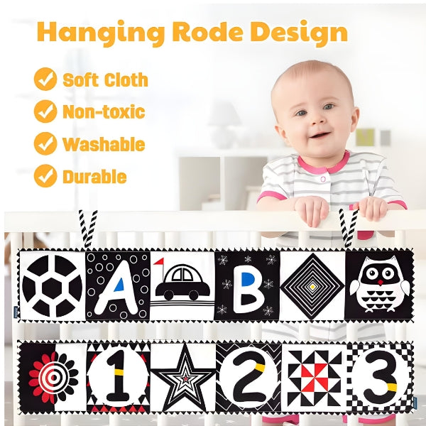 Atividade sensorial segura e envolvente para recém-nascidos. Cartões de contraste ajudam no desenvolvimento cognitivo e na fixação visual