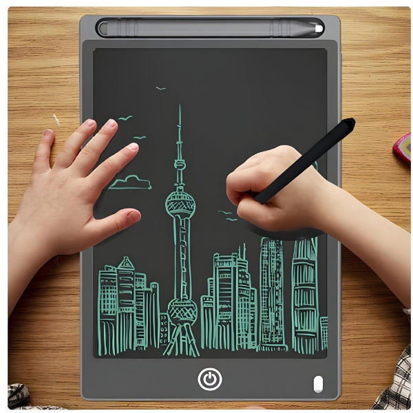 Botão de apagar do Tablet Mágico Educativo. Permite limpar a tela instantaneamente, tornando a brincadeira prática e contínua