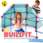 Build Kit com hastes e esferas de conexão para montar cabanas e estruturas criativas. Brinquedo educativo infantil inspirado no método Montessori