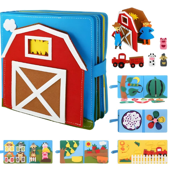 Capa do FeltStory, livro educativo em feltro com atividades sensoriais baseadas na metodologia Montessori