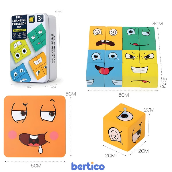 Cartões do FaceMix com rostos representando diferentes emoções. Ajuda crianças a identificar e nomear sentimentos desde cedo