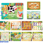 Criança brincando com o Livro Interativo Montessori. Brinquedo educativo perfeito para estimular a criatividade e a independência de forma divertida