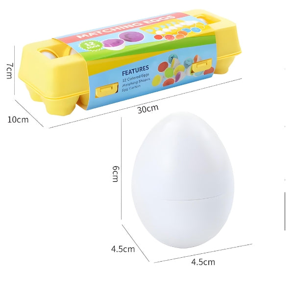 Detalhe das formas de encaixe do EggPlay. Cada ovo tem um formato exclusivo para associação e aprendizado sensorial
