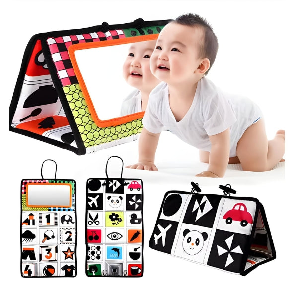 Espelho VisuBelly em formato de barriguinha. Estimula o autoconhecimento e percepção visual das crianças