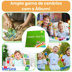 Kit de Pintura a Dedo Montessori em uso por crianças. Estimula a criatividade, o desenvolvimento motor e proporciona aprendizado lúdico e seguro