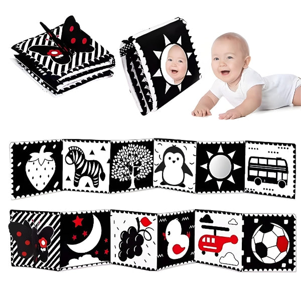 Kit de cartões de estímulo visual para bebês com alto contraste. Ideal para recém-nascidos desenvolverem foco e percepção logo nos primeiros meses