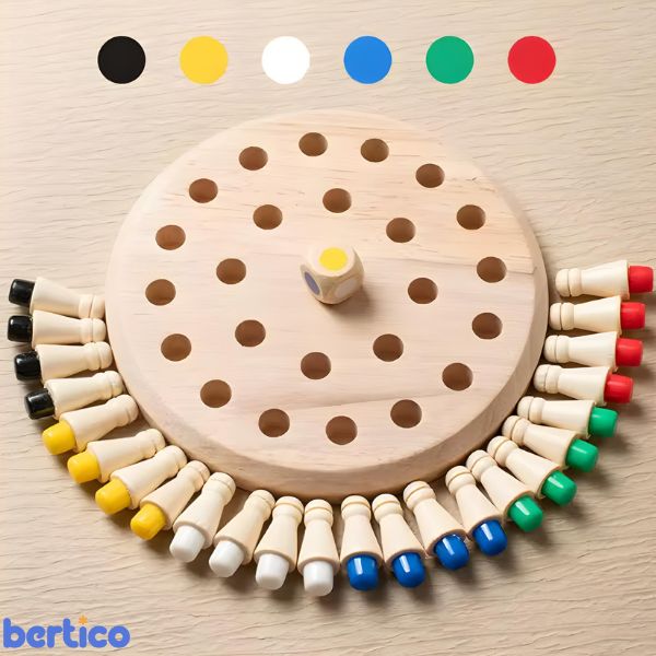 MemoGenius com pinos coloridos no tabuleiro. Jogo da memória educativo que desenvolve lógica, concentração e percepção visual