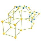 Montagens variadas com o Build Kit, como castelos, túneis e tendas. Brinquedo criativo que incentiva o pensamento lógico e a criatividade