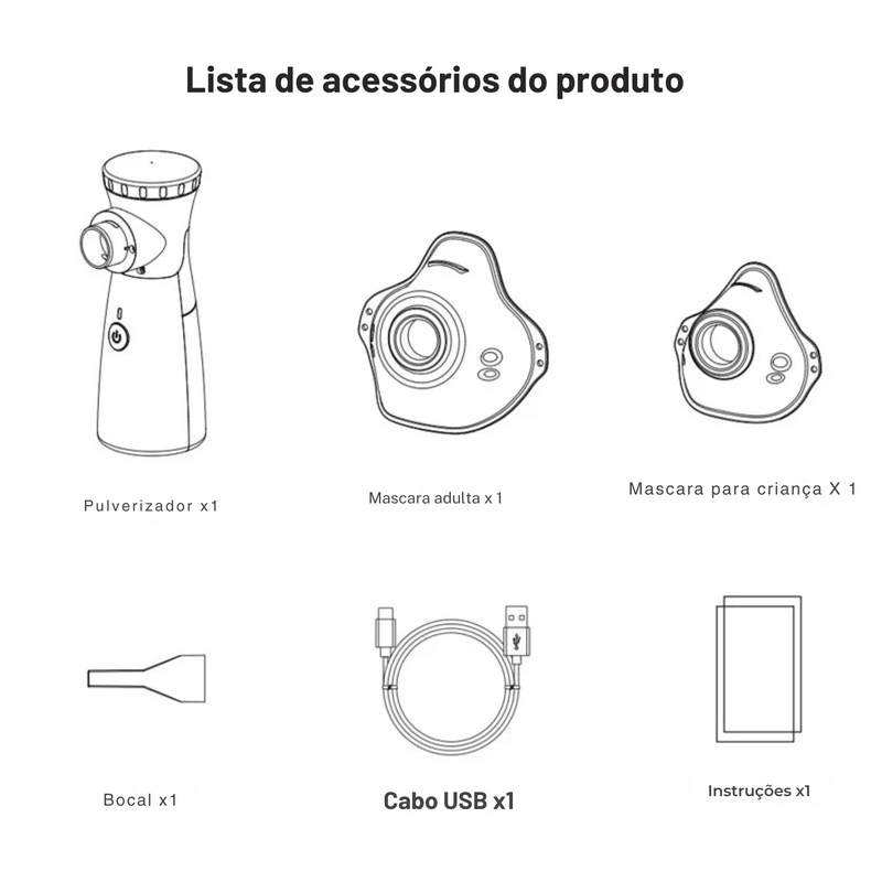 Inalador Nebulizador Portátil Silencioso (LEVE 2 E ECONOMIZE)