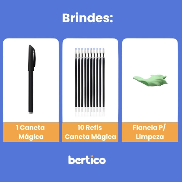 Cadernos Mágico de Caligrafia  Reutilizável Sank + 1 Canetas com 10 refis